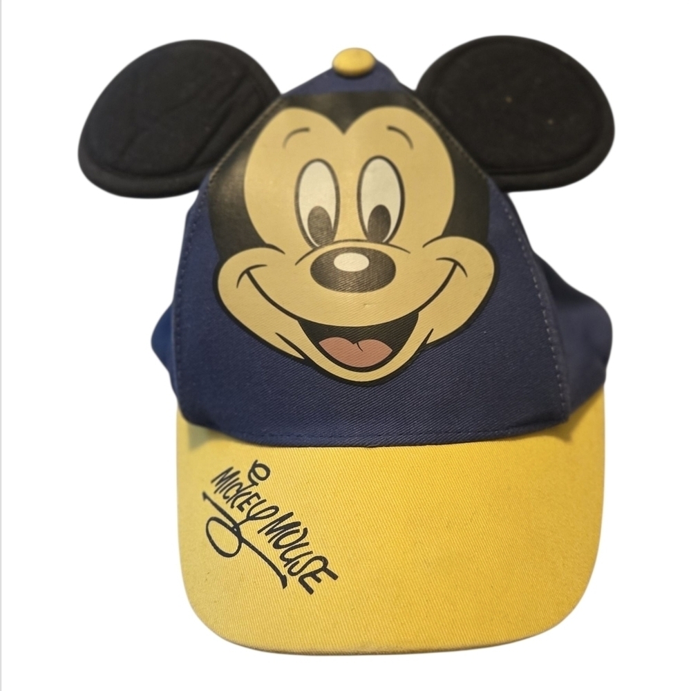 Disney Parks Mickey Mouse 3D Ear Baseball Cap Hat Blue Yellow